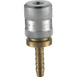 CO9H03 8V1 Screw-On Tyre Valve Connector - 6.35mm (1/4) i/d Hose Tailpiece - Open End (Carton)